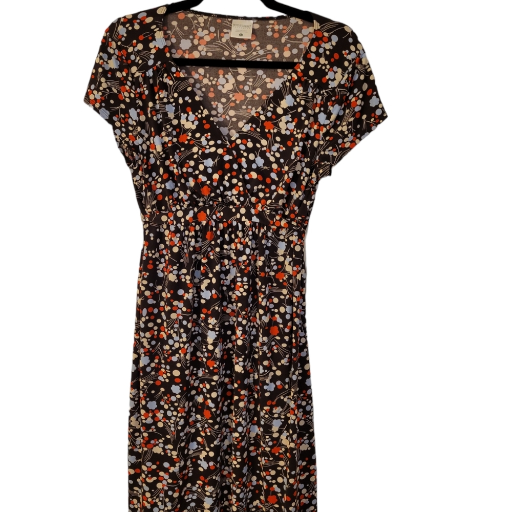 Motherhood Maternity Stretchy, geometric print, knee-length dress Sz. L